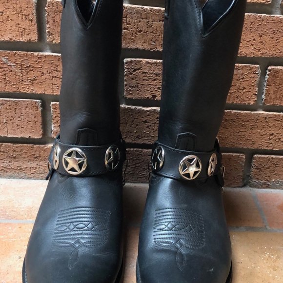 Masterson Men's Cowboy Boots RB919 Size 11D Black Western Leather - Picture 2 of 7